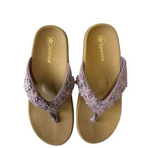 Spenco Orthotic Thong Sandals, Yumi Belize, Mauve/purple, Size 8, NEW